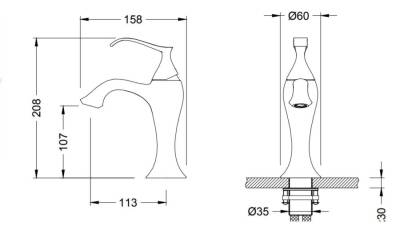 Bocchi Dora Lavabo Bataryası Saten Nikel 1003 0001 BN - BOCCHI (1)