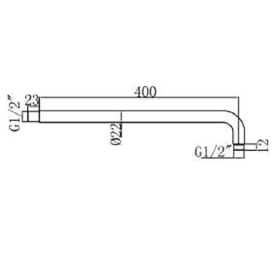 Bocchi Duvardan Tepe Duşu Kolu, 400 mm Altın - BOCCHI (1)
