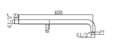 Bocchi Duvardan Tepe Duşu Kolu, 400 mm Mat Siyah - BOCCHI (1)