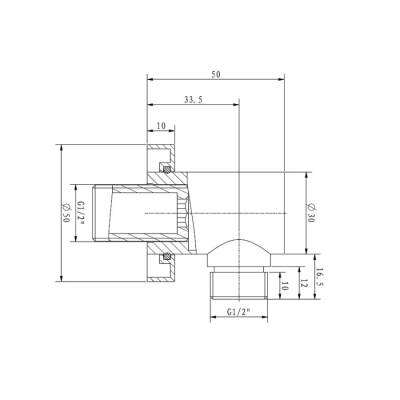 Bocchi El Duşu Çıkış Dirseği Krom 5700 0001 - BOCCHI (1)