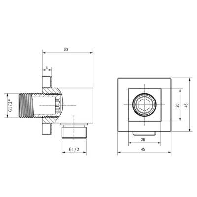 Bocchi El Duşu Çıkış Dirseği Krom 5700 0004 - BOCCHI (1)