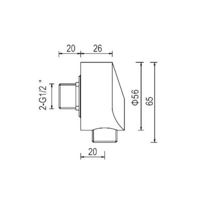 Bocchi El Duşu Çıkış Dirseği Krom 5700 0009 - BOCCHI (1)