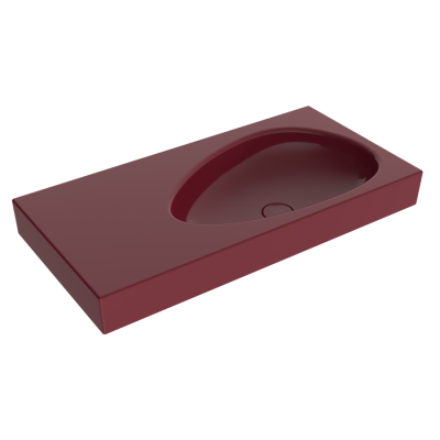 Bocchi Etna 90 cm Etajerli Lavabo P.Burgonya Bordosu - BOCCHI