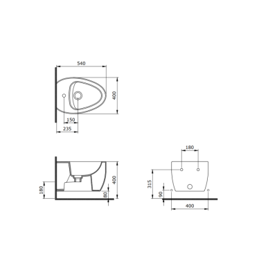 Bocchi Etna Asma Bide 54 cm Mat Petrol Mavisi - BOCCHI (1)