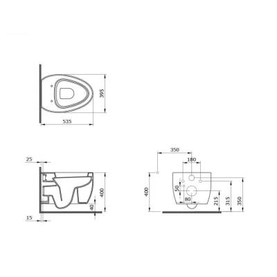Bocchi Etna Asma Klozet Mat Gri Kapak Hariç 1116-006-0128 - BOCCHI (2)
