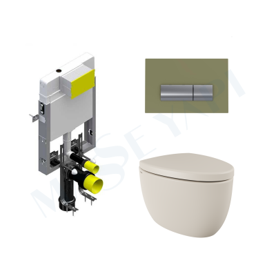 Bocchi Etna Asma Klozet - Mat Yasemin Set (Kapak Dahil ) + Gömme Rezervuar Seti - BOCCHI