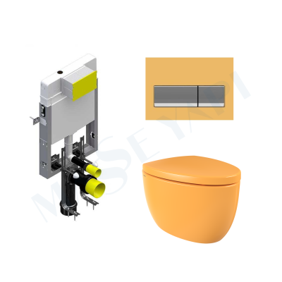 Bocchi Etna Asma Klozet - P.Mandalina Sarisi Set (Kapak Dahil ) + Gömme Rezervuar Seti - BOCCHI