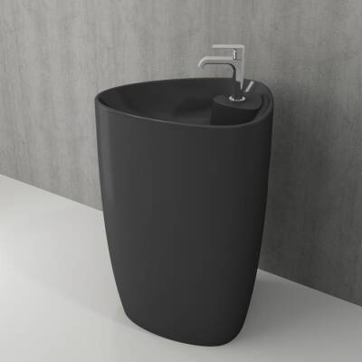 Bocchi Etna Batarya Banklı Monoblok Lavabo 58 cm Mat Antrasit 1337-020-0126 - BOCCHI