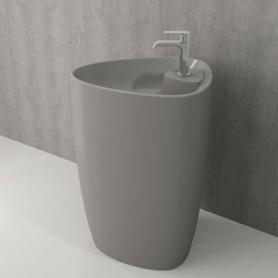Bocchi Etna Batarya Banklı Monoblok Lavabo 58 cm Mat Gri 1337-006-0126 - BOCCHI