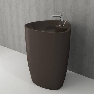 Bocchi Etna Batarya Banklı Monoblok Lavabo 58 cm Mat Kahverengi 1337-025-0126 - BOCCHI