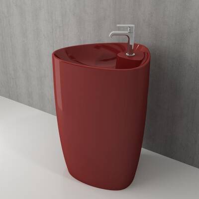 Bocchi Etna Batarya Banklı Monoblok Lavabo 58 cm Parlak Kırmızı 1337-019-0126 - BOCCHI