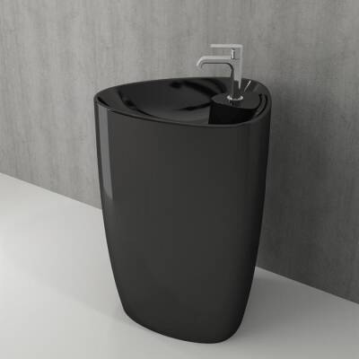 Bocchi Etna Batarya Banklı Monoblok Lavabo 58 cm Parlak Siyah 1337-005-0126 - BOCCHI