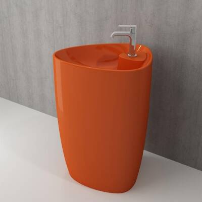 Bocchi Etna Batarya Banklı Monoblok Lavabo 58 cm Parlak Turuncu 1337-012-0126 - BOCCHI