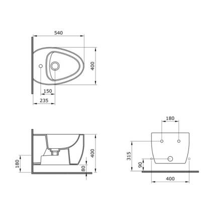 Bocchi Etna Bide Asma Parlak Beyaz 1117-001-0120 - BOCCHI (1)