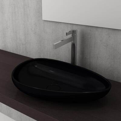 Bocchi Etna Çanak Lavabo 58 cm Parlak Siyah 1114-005-0125 - BOCCHI