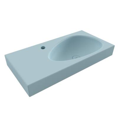 Bocchi Etna Etajerli Lavabo Armatür Delikli 90 cm Mat Buz Mavi 1115-029-0126 - BOCCHI