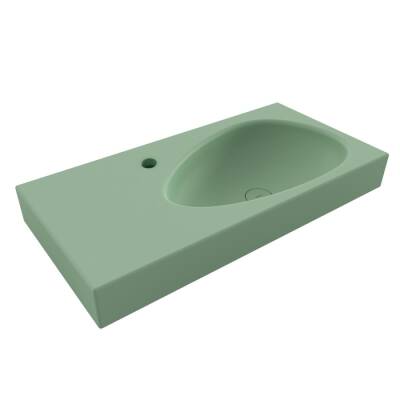 Bocchi Etna Etajerli Lavabo Armatür Delikli 90 cm Mat Mint Yeşil 1115-033-0126 - BOCCHI