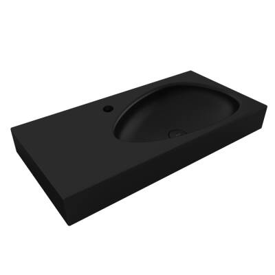 Bocchi Etna Etajerli Lavabo Armatür Delikli 90 cm Mat Siyah 1115-004-0126 - BOCCHI