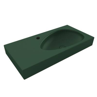 Bocchi Etna Etajerli Lavabo Armatür Delikli 90 cm Mat Yeşil 1115-027-0126 - BOCCHI