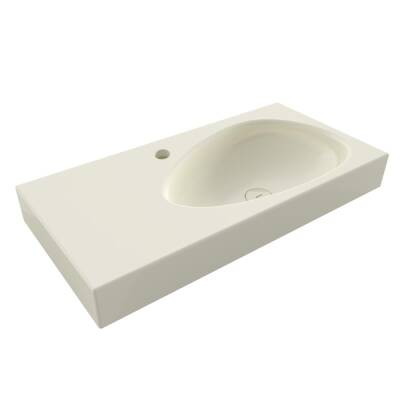 Bocchi Etna Etajerli Lavabo Armatür Delikli 90 cm Parlak Bisküvi 1115-014-0126 - BOCCHI