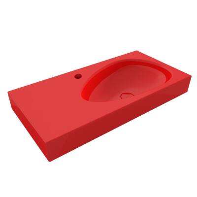 Bocchi Etna Etajerli Lavabo Armatür Delikli 90 cm Parlak Kırmızı 1115-019-0126 - BOCCHI