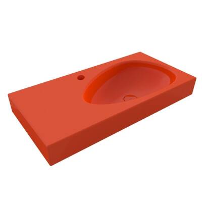 Bocchi Etna Etajerli Lavabo Armatür Delikli 90 cm Parlak Turuncu 1115-012-0126 - BOCCHI