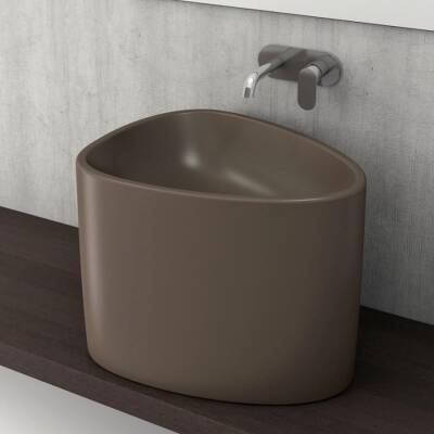 Bocchi Etna Lavabo Monoblok Tezgah Üstü Mat Kahverengi 1162-025-0125 - BOCCHI