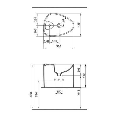 Bocchi Etna Monoblok Lavabo Tezgah Üstü Armatür Delikli Mat Antrasit 1343-020-0126 - BOCCHI (2)