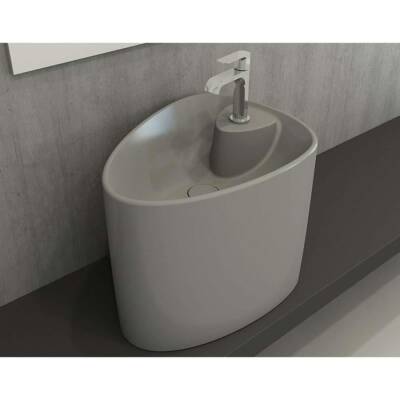 Bocchi Etna Monoblok Lavabo Tezgah Üstü Armatür Delikli Mat Gri 1343-006-0126 - BOCCHI (1)