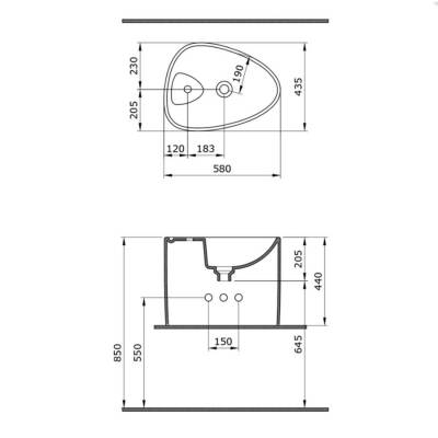 Bocchi Etna Monoblok Lavabo Tezgah Üstü Armatür Delikli Mat Siyah 1343-004-0126 - BOCCHI (2)