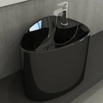 Bocchi Etna Monoblok Lavabo Tezgah Üstü Armatür Delikli Parlak Siyah 1343-005-0126 - BOCCHI (1)