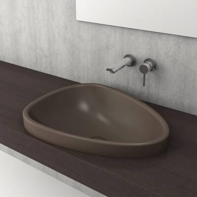 Bocchi Etna Tezgah Üstü Lavabo 58 cm Mat Kahverengi 1112-025-0125 - BOCCHI (1)