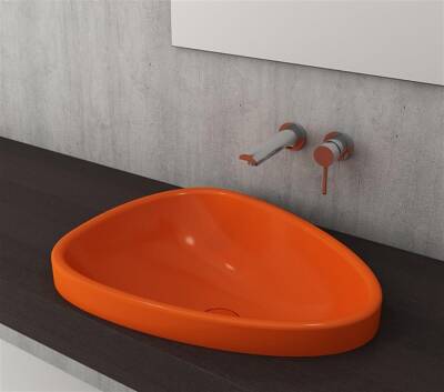 Bocchi Etna Tezgah Üstü Lavabo 58 cm Parlak Turuncu 1112-012-0125 - BOCCHI (1)