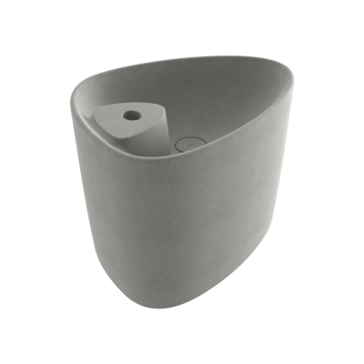 Bocchi Etna Tezgah Üstü Monoblok Lavabo 58 cm Batarya Banklı Mat Beton - BOCCHI