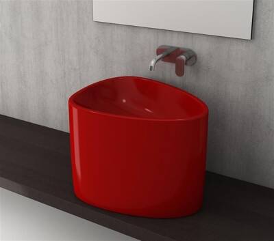 Bocchi Etna Tezgah Üstü Monoblok Lavabo Parlak Kırmızı 1162-019-0125 - BOCCHI (1)