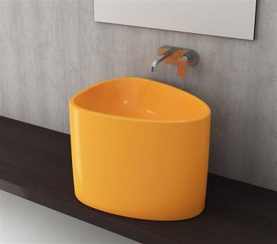 Bocchi Etna Tezgah Üstü Monoblok Lavabo Parlak Mandalina Sarısı 1162-021-0125 - BOCCHI (1)
