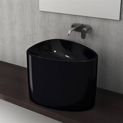 Bocchi Etna Tezgah Üstü Monoblok Lavabo Parlak Siyah 1162-005-0125 - BOCCHI (1)