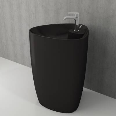 Bocchi Etna Yerden Monoblok Lavabo Batarya Banklı, 58cm, Mat Siyah 1337-004-0126 - BOCCHI (2)