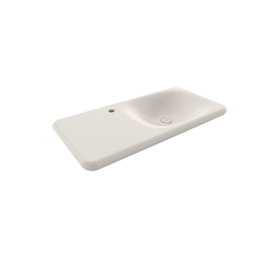 Bocchi Fenice 90 cm Etajerli Lavabo Parlak Bisküvi - BOCCHI