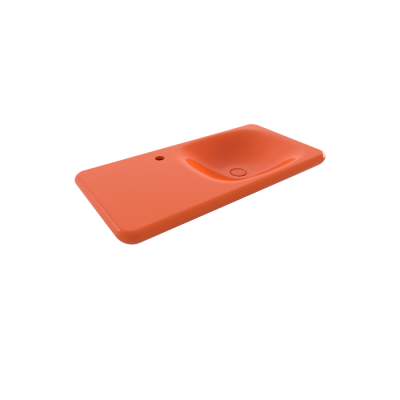 Bocchi Fenice 90 cm Etajerli Lavabo Parlak Turuncu - BOCCHI