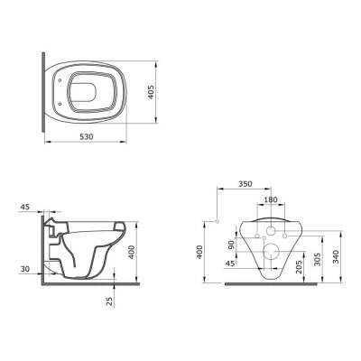 Bocchi Fenice Asma Klozet Mat Antrasit Kapak Hariçtir 1166-020-0128 - BOCCHI (2)