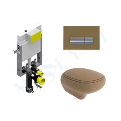 Bocchi Fenice Asma Klozet - Mat Kaşmir Set (Kapak Dahil ) + Gömme Rezervuar Seti - BOCCHI