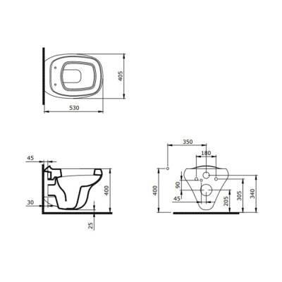 Bocchi Fenice Asma Klozet Parlak Bisküvi Kapak Hariç 1166-014-0128 - BOCCHI (2)