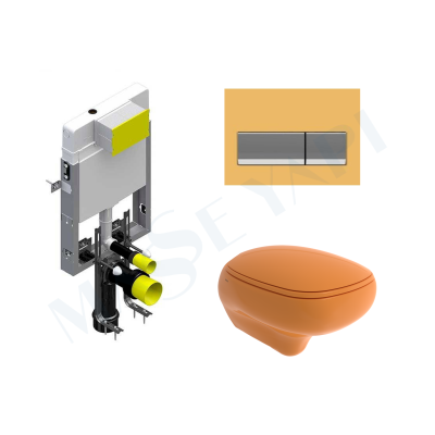 Bocchi Fenice Asma Klozet - P.Mandalina Sarisi Set (Kapak Dahil ) + Gömme Rezervuar Seti - BOCCHI