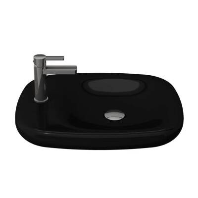 Bocchi Fenice Çanak Lavabo 54 cm Parlak Siyah 1489-005-0126 - BOCCHI