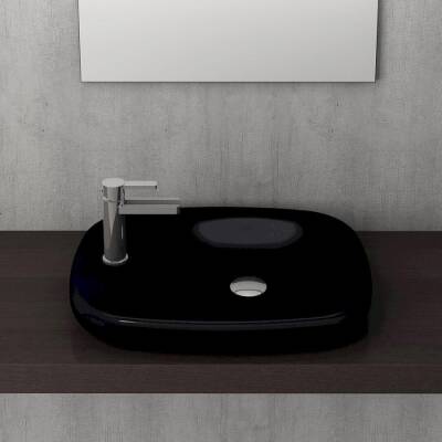 Bocchi Fenice Çanak Lavabo 54 cm Parlak Siyah 1489-005-0126 - BOCCHI (1)