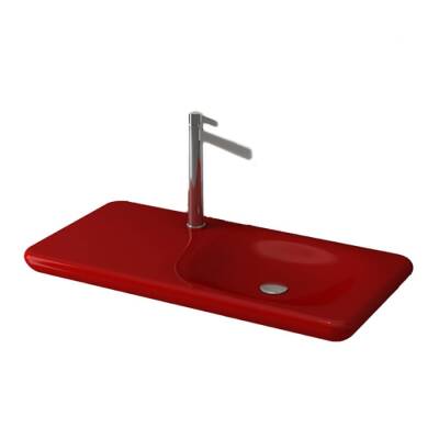 Bocchi Fenice Lavabo Etajerli 90 cm Parlak Kırmızı 1490-019-0126 - BOCCHI