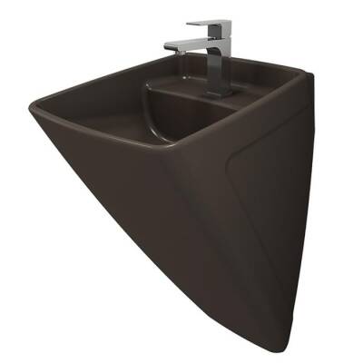 Bocchi Firenze Asma Monoblok Lavabo, 48 cm, Mat Kahverengi 1082-025-0126 - BOCCHI