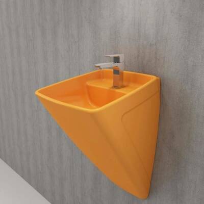 Bocchi Firenze Asma Monoblok Lavabo, 48 cm, Parlak Mandalina Sarısı 1082-021-0126 - BOCCHI (1)