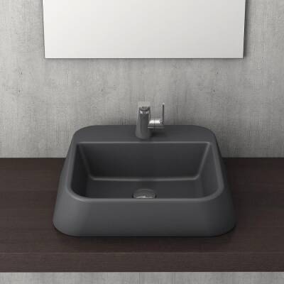 Bocchi Firenze Batarya Banklı Çanak Lavabo Mat Antrasit 1074-020-0126 - BOCCHI (1)